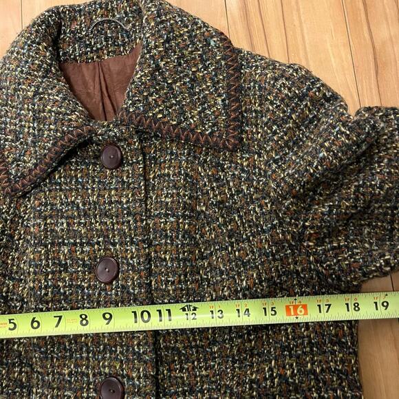 Vintage 1970s Fortown London Tweed Coat sz Small old money mod retro preppy boho - Picture 12 of 15